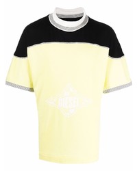 Мужская желтая футболка с круглым вырезом с принтом от Diesel