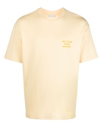 Мужская желтая футболка с круглым вырезом с принтом от Drôle De Monsieur