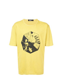 Мужская желтая футболка с круглым вырезом с принтом от Enfants Riches Deprimes