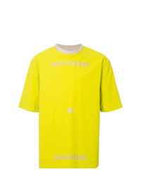 Мужская желтая футболка с круглым вырезом с принтом от Ex Infinitas