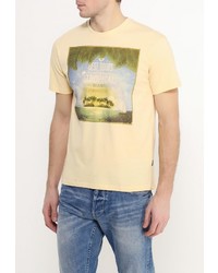 Мужская желтая футболка с круглым вырезом с принтом от F5