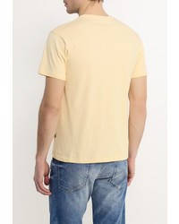 Мужская желтая футболка с круглым вырезом с принтом от F5