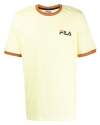 Мужская желтая футболка с круглым вырезом с принтом от Fila
