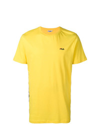 Мужская желтая футболка с круглым вырезом с принтом от Fila