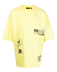 Мужская желтая футболка с круглым вырезом с принтом от FIVE CM