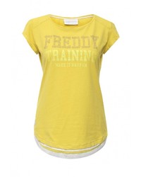 Женская желтая футболка с круглым вырезом с принтом от Freddy