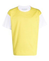 Мужская желтая футболка с круглым вырезом с принтом от Fumito Ganryu