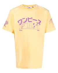 Мужская желтая футболка с круглым вырезом с принтом от Gcds