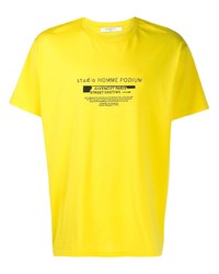Мужская желтая футболка с круглым вырезом с принтом от Givenchy