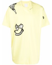 Мужская желтая футболка с круглым вырезом с принтом от Givenchy
