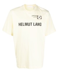 Мужская желтая футболка с круглым вырезом с принтом от Helmut Lang