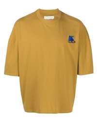 Мужская желтая футболка с круглым вырезом с принтом от Henrik Vibskov