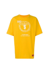 Мужская желтая футболка с круглым вырезом с принтом от Heron Preston