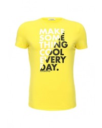 Мужская желтая футболка с круглым вырезом с принтом от Iceberg