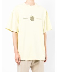 Мужская желтая футболка с круглым вырезом с принтом от Musium Div.