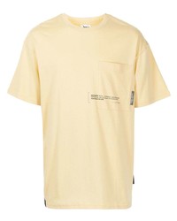 Мужская желтая футболка с круглым вырезом с принтом от Izzue