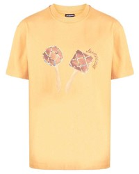 Мужская желтая футболка с круглым вырезом с принтом от Jacquemus