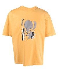Мужская желтая футболка с круглым вырезом с принтом от Jacquemus