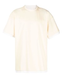 Мужская желтая футболка с круглым вырезом с принтом от Jil Sander
