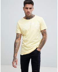 Мужская желтая футболка с круглым вырезом с принтом от Just Junkies