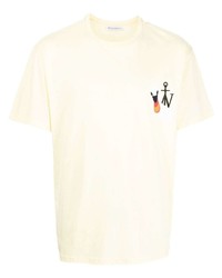 Мужская желтая футболка с круглым вырезом с принтом от JW Anderson