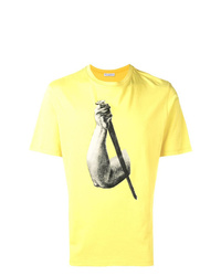 Мужская желтая футболка с круглым вырезом с принтом от JW Anderson