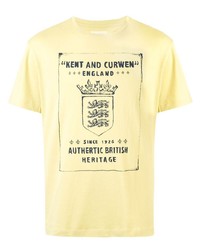 Мужская желтая футболка с круглым вырезом с принтом от Kent & Curwen