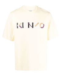 Мужская желтая футболка с круглым вырезом с принтом от Kenzo