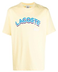Мужская желтая футболка с круглым вырезом с принтом от lacoste live