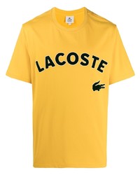 Мужская желтая футболка с круглым вырезом с принтом от Lacoste