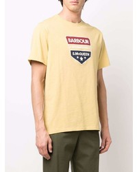 Мужская желтая футболка с круглым вырезом с принтом от Barbour