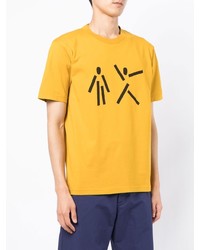 Мужская желтая футболка с круглым вырезом с принтом от Norse Projects