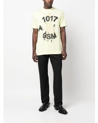 Мужская желтая футболка с круглым вырезом с принтом от 1017 Alyx 9Sm