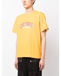 Мужская желтая футболка с круглым вырезом с принтом от Icecream