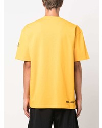 Мужская желтая футболка с круглым вырезом с принтом от MONCLER GRENOBLE