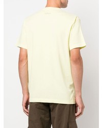 Мужская желтая футболка с круглым вырезом с принтом от Stone Island