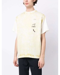 Мужская желтая футболка с круглым вырезом с принтом от Toga