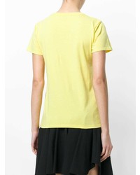 Женская желтая футболка с круглым вырезом с принтом от MAISON KITSUNE