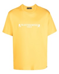 Мужская желтая футболка с круглым вырезом с принтом от Mastermind Japan