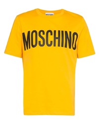 Мужская желтая футболка с круглым вырезом с принтом от Moschino