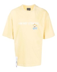 Мужская желтая футболка с круглым вырезом с принтом от Musium Div.