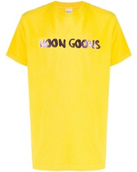 Мужская желтая футболка с круглым вырезом с принтом от Noon Goons
