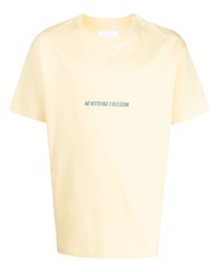 Мужская желтая футболка с круглым вырезом с принтом от Off Duty