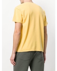 Мужская желтая футболка с круглым вырезом с принтом от Adaptation