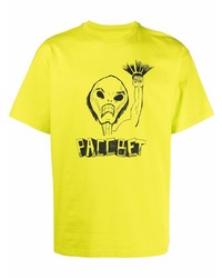 Мужская желтая футболка с круглым вырезом с принтом от PACCBET