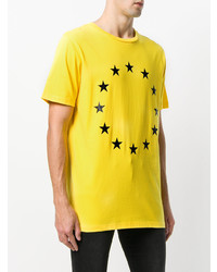 Мужская желтая футболка с круглым вырезом с принтом от Études