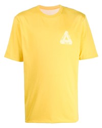 Мужская желтая футболка с круглым вырезом с принтом от Palace