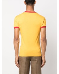 Мужская желтая футболка с круглым вырезом с принтом от Casablanca