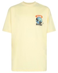 Мужская желтая футболка с круглым вырезом с принтом от Pas de Mer