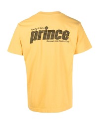 Мужская желтая футболка с круглым вырезом с принтом от Sporty & Rich